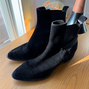 Vince Black Velvet Ankle Booties